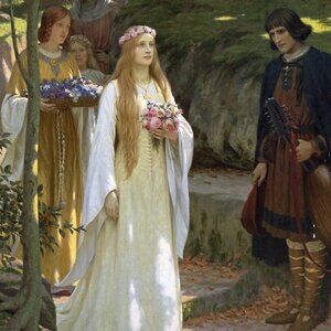 MY FAIR LADY Art Print: 8"by10" Reproduction Wedding Celebration Forest w/ Bride